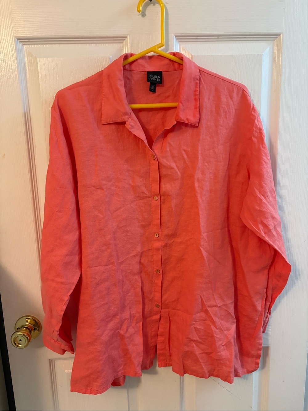 Eileen Fisher Coral Irish Linen shirt
